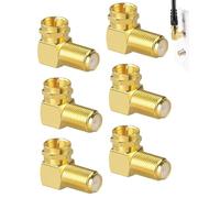 JEXOWIQ Set de 6 Adaptadores en Ángulo Sat 90° para Cable Coaxial,conector antena tv, Conector Angular f, Adaptador f, Hembra f, Acoplamiento Sat