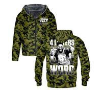 Jey Uso Four Letters One Word Yeet Sudadera con capucha de manga larga para mujer y hombre, chaqueta de invierno, camouflage, S