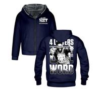Jey Uso Four Letters One Word Yeet Sudadera con capucha de manga larga para mujer y hombre, chaqueta de invierno, azul marino, L