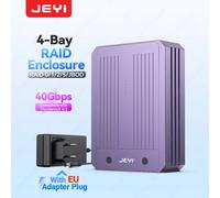JEYI Caja SSD NVMe M.2 de 4 bahías compatible con Thunderbolt 4/3 y USB4 40 Gbps, soporte RAID 0/1/5/10, estación de acoplamiento ultrarrápida with US plug