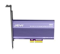 JEYI Tarjeta adaptadora PCIe 5.0 4X a M.2 NVMe | Disipador de calor de aluminio para SSD Gen5, ranura PCIe 5.0 de 128 Gbps X4/X8/X16