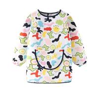 JEYORZY 1 pcs Bata Pintura Niños, Delantal para Niños, Delantal Infantil para Pintar, Babi Escolar Infantil Babis Escolares Impermeable con Mangas y Bolsillo Pintura Blusa para Pintura Cocina Escuela