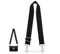 JEYORZY 1 pcs Correa Ancha Bolso Bandolera, Correa de Hombro Ajustable,Correa de Repuesto, Correas de Hombro Ajustables de Nylon con Mosquetón para Bolsas Deportivas y más - Negro, Unisexo