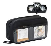 JEYORZY 1 pcs Estuche Escolar, Estuche Escolar Grande Capacidad Estuche, Neceser Maquillaje para Niñas, Estuche de Lápices Organizador de Papeleria Bolsa de Lápiz Maquillaje para Adolescentes, Negro