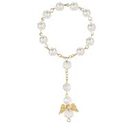 JEYORZY 1 piezas de rosario de coche para espejo retrovisor, colgante para espejo retrovisor, ángel guardián,Perlas para Espejo de Coche, colgantes medalla coche espejo retrovisor colgante