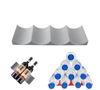 JEYORZY 1 Piezas Porta Botellas de Nevera, Botellero Frigorífico, Soportes para Botellas de frigorífico, Organizador Botellero Nevera, botellero de plástico, Europeo portabotellas de Mesa, Gris claro