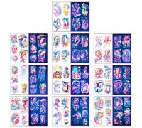JEYORZY 10 Hojas Tatuajes Temporales, Tatuajes Fluorescentes Brillan Bajo UV Luz, Tatuajes Fiesta Luminoso, Tatuajes Temporales Adultos y Niños, Tatuajes Cumpleaños Juegos, Divertidas Regalo, (B)