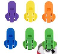 JEYORZY 10 Piezas Abridores de Pestañas Fáciles y Protector de Bebidas, Abrelatas y Cubierta Coloridos, Tapa Protectora de Latas de Bebidas de Plástico para Cerveza de Coca