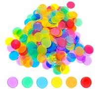 JEYORZY 100 fichas de bingo de plástico, contadores de colores transparentes, fichas de bingo, para tarjetas de juego de bingo, práctica de matemáticas, número de fichas de juego, suministros de