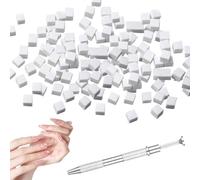 JEYORZY 100 Pcs Esponjas para Uñas Ombre con Pinza de Metal, Pinceles para Uñas Ombre, Esponja Cepillo Uñas, Esponja Pinceles, Utilizadopara Diseño de Uñas(Blanco)