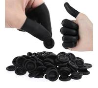 JEYORZY 100 Piezas Dediles Dedales de Látex Finger Cots Protegen de la estática,Protegetor dedo látex Dedales de Silicona para la Reparación Electrónica de Limpieza