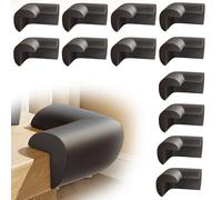JEYORZY 12 Piezas Protector Esquinas Muebles,Esquineras Protectoras Bebe de Espuma,Table Corner Protectionpara Mesas Esquina y Aualquier Tipo de Muebles(Negro)