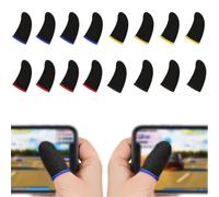 JEYORZY 16 Piezas de Guantes de Dedos para Juegos Móviles - Dedales Profesionales Transpirables con Manga del Pulgar de Pantalla Táctil y Resistencia al Sudor, para Adultos