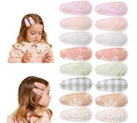 JEYORZY 16 Piezas Pinzas para el Cabello para Niñas, para el Pelo Snap Toddler con Diseño de Flores, Pinzas para el Cabello Suaves para Niñas con Estampado Floral Antideslizante para Cabello Fino