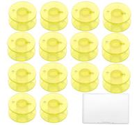JEYORZY 16x Canillas para máquina Coser, Bobinas de Coser con Caja de Bobinas, Bobinas Plastico para Hilos,Máquinas De Coser Plásticos Carretes Máquinas Coser, para Mayoría Máquinas de Coser, amarillo