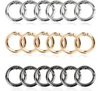 JEYORZY 18 mosquetones, anillo de mosquetón redondo, cierres de llave, cierres de resorte, piezas de repuesto