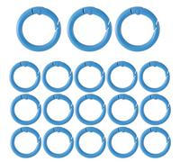 JEYORZY 18 PCS mosquetones, anillo de mosquetón redondo, Mosquetón Redondo, cierres de llave, cierres de anillo, cierres de resorte, piezas de repuesto Gancho De Resorte Redondo, Mosqueton, Azul claro