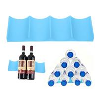 JEYORZY 1x Porta Botellas de Nevera, Estante de Vino de Estilo Europeo, Soportes para Botellas de frigorífico, botellero de plástico, Europeo portabotellas de Mesa para Nevera, para Nevera, Azul claro