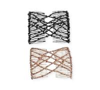 JEYORZY 2 pcs Magic Hair Comb, Mágicas Pinza de Pelo Peine, Peinetas Elásticas de Pelo, Pinza Doble para Peineta, Magic Pinza para Peine de Perlas, Peine mágico para el cabello, Doble Peine Hair Clips