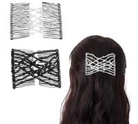 JEYORZY 2 PCS Peine Elástico Doble Clip, Peine mágico con cuentas, Peines para el Cabello con Cuentas Mágicos Peine para el Cabello de Cristal para Mujeres Toboganes para Cabello Peines Elásticos