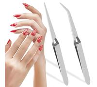 JEYORZY 2 Pcs Pinzas para Uñas, Pinzas de Uñas de Gel de Acero Inoxidable, Alicates Multifunción para Uñas, Pinza de Arte de Uña, Pinzas para Dar Forma a las Uñas, Herramienta Multifuncional para Uñas