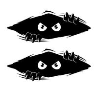 JEYORZY 2 Piezas Pegatinas Coche,Interesante Pegatina Coche,Pegatinas Coche Exterior,Monster Peeking Scary Eyes, para Coche, Moto, Cascos(Negro)