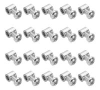 JEYORZY 20 pcs Alambre Cuerda Clips, Abrazaderas de Cable con Tapa de Tornillo, Acero Cable Abrazaderas, Simple Agujeros Cable Bloqueo Cuerda Conexiones Clip Tornillos, para Cable, Plata