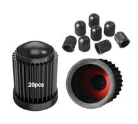 JEYORZY 20 pcs Tapas de Válvula de Neumático, con Anillo sellador para la presión, para SUV, Coches, Bicicletas, Motocicletas, Camiones, Atornillado