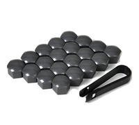 JEYORZY 20 pcs Tapas Tuercas 17mm, Tapones Tornillos Ruedas Coche, tapas para tuercas de rueda, Tapas Tuercas Perno Rueda, para la mayoría de tornillos de rueda, con Herramienta de Extracción, gris