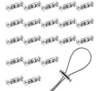 JEYORZY 20 Pièces Abrazaderas de cable de alambre, Serre Cable Inox, Abrazaderas de Cable, Duplex Clips Serre-Câbles, Abrazaderas de Cable con Tapa de Tornillo, Adecuado para alambres y cables