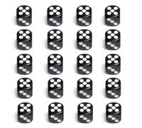 JEYORZY 20 Piezas Dés à Jouer, Plastico Negro16 mm, 6 Lados, Muy Adecuado para Juegos de Dados, Juegos de Mesa, Enseñanza de Juegos de Matemáticas, Juegos de Mesa y Fiestas Divertidas