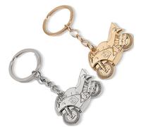JEYORZY 2pcs Llavero Metálico en forma de Moto, Llavero con Diseño de Motocicleta 3D,Llaveros Hombre, Llavero Motero, Llavero Colgante, Regalo Llavero, Llavero Souvenir(oro, plata)