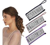 JEYORZY 3 horquillas vintage de plátano, pinzas para el pelo vintage, antideslizantes, elásticas, 30 dientes, para cabello rizado natural y rizado