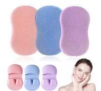 JEYORZY 3 Pcs Cepillo de Limpieza Facial de Silicona, Cepillo Limpiador de Maquillaje, Almohadilla de Limpieza, Adecuados para Todo Tipo de Piel, Eliminación de Maquillaje y Puntos Negros(Multicolor)