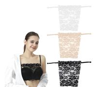 JEYORZY 3 Pcs Sujetador de Camisola Falsa con Clip, para Mujer, con Encaje Falso, con Inserto de Brasier Superpuesto, Chaleco de Panel Modesto, Camisola con Brasier Integrado, Inserto de Encaje