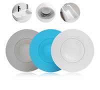 JEYORZY 3 Pcs Tapon Bañera Universal, Suave Tapon Fregadero Cocina Silicona, Atrapa Pelos Ducha, Rejilla Desague Ducha, Tapón De Desagüe a Presión Con Filtro De Comida y Pelo Para Lavabos y Bañeras
