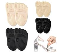 JEYORZY 4 Pares De Almohadillas Metatarsianas Para Mujer, Almohadillas Para Antepié, Plantillas De Gel Para Zapatos, Almohadillas De Gel Para Antepié, Plantillas Reutilizables Para Talones Altos