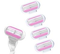 JEYORZY 4 pcs Recambios para Maquinilla de Depilación de Mujer, Cuchilla de Afeitar para Mujer, Cuchillas de Afeitar de Acero Inoxidable 3 Capas Suaves, Hojas de Afeitar para Vello Corporal y Axilas