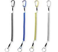 JEYORZY 4 Piezas Llaveros en Espiral, Llavero Espiral Elastico, Mosqueton Colorido Anti Perdido, Extensible Llavero con Multicolor Mosqueton, Cuerda de Pesca, Cordones de Pesca