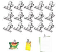 JEYORZY 40 Piezas Bulldog Binder Clips, Bulldog Clip, Pinza Bulldog, Plata Binder Clip, Binder Paper Clips Oficina Metalica Pinzas Metal Papel de Bisagra Clip, para Fotos, Fuente de Oficina (plata)