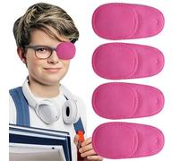 JEYORZY 4x Parches Oculares para Gafas, Parche Ocular de Tela No Tejida, Parche Ocular Reutilizables, Mejorar la Visión, para Niños y Adultos Ojo Vago Ambliopía Estrabismo, oclusión ocular, Rosa roja