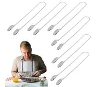 JEYORZY 6 Pcs Clips para Servilletas, Cadena con Pinzas para Servilletas Plata, Cadena de Babero de Servilleta, Cadena de Servilleta Servilletero para Cuello, Clips de Servilleta para Adulto, Ancianos