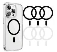 JEYORZY 6 Piezas Anillo de Metal Adhesivo para Android, Anillo Adaptador Magnético Universal Compatible con MagSafe para iPhone 16 15 Cargadores Inalámbricos Carcasas Soportes Magnéticos