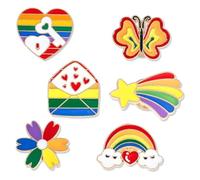 JEYORZY 6 Piezas Broche Arcoiris Broche Orgullo Pines de Solapa Coloridos Broches Arcoíris del Orgullo Pins para Ropa Mujer para Jerseys Bufandas Trajes Mochila Decoraciones