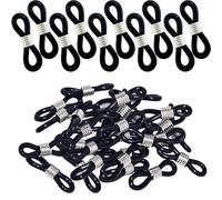 JEYORZY 60 pcs conectores de cadena para gafas, Extremos Cadenas De Anteojos Ajustables, soportes de vidrio para lentes, accesorios elegantes para mujer, correas de cadena alrededor del cuello, Negro