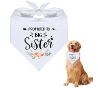 JEYORZY Bandana de Promoción para ser la Hermana Mayor de Perros - Ideal para Bodas con un Diseño de Flor - Bufanda Triangular para Mascotas,Perfecto Accesorio de Collares para Perros