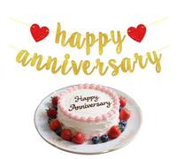 JEYORZY Banner Happy Anniversary, Banderines de Feliz Aniversario - Decoraciones de Fiesta con Guirnalda Colgante Aniversarios, Fiestas y Ceremonias, Banderines para Boda
