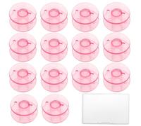 JEYORZY Canillas para máquina Coser,16Pcs, Bobinas de Coser con Caja de Bobinas, Bobinas Plastico para Hilos, Máquinas De Coser Plásticos Carretes Máquinas Coser, para Mayoría Máquinas de Coser, rosa