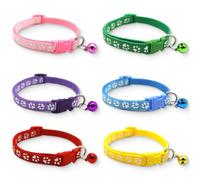 JEYORZY Collar para gatos, 6pcs, ajustable Seguridad Nailon Collares Gato, con Cascabeles y Hebilla Seguro de Liberación Rápida, para todos los gatos domésticos, Collar para Gatos Personalizado