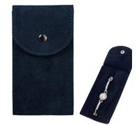 JEYORZY Estuche para reloj, Bolsa de viaje para reloj portátil, bolsa de almacenamiento para reloj con pulsador Estuche de joyería resistente para viajes al aire libre (Azul marino)